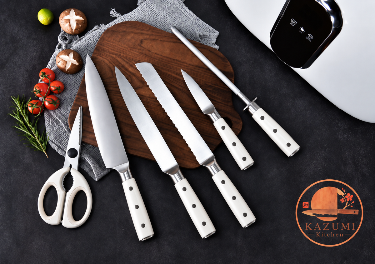 KAZUMI Kitchen – komplett kés- és vágódeszka rendszer intelligens tárolással
